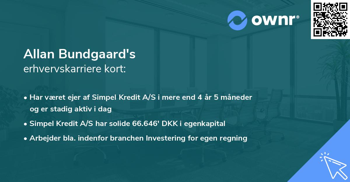 Allan Bundgaard's erhvervskarriere kort