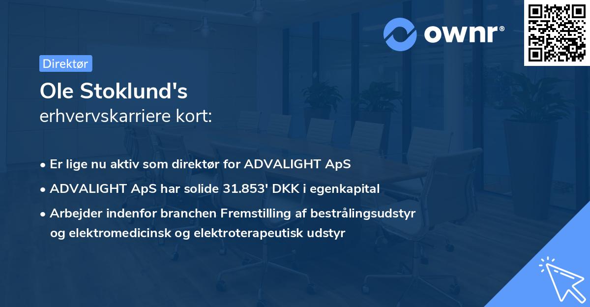 Ole Stoklund's erhvervskarriere kort