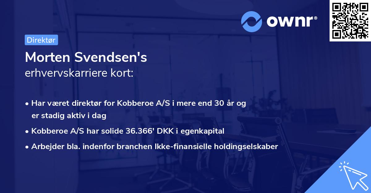 Morten Svendsen's erhvervskarriere kort