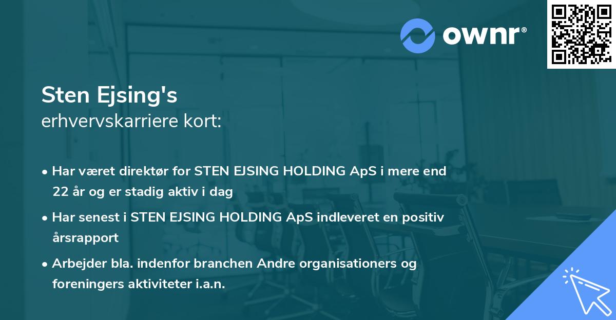 Sten Ejsing's erhvervskarriere kort