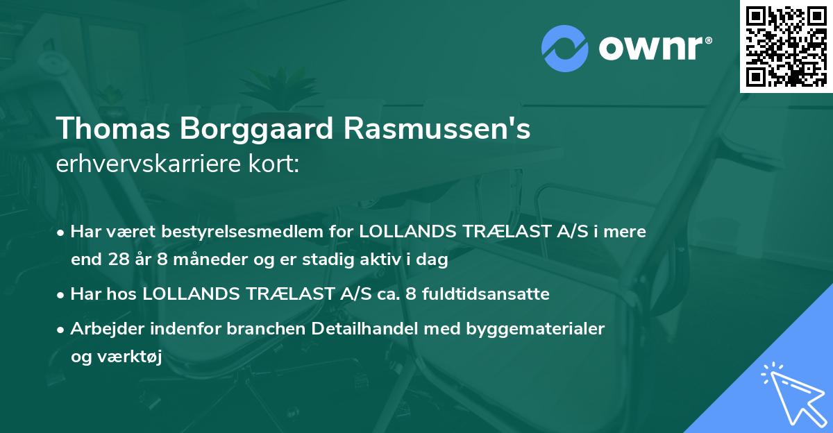Thomas Borggaard Rasmussen's erhvervskarriere kort