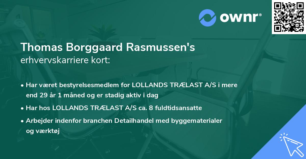Thomas Borggaard Rasmussen's erhvervskarriere kort