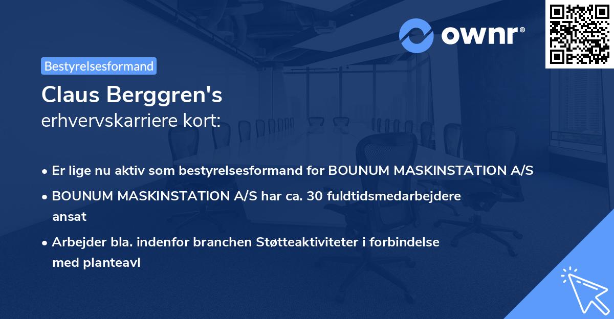 Claus Berggren's erhvervskarriere kort