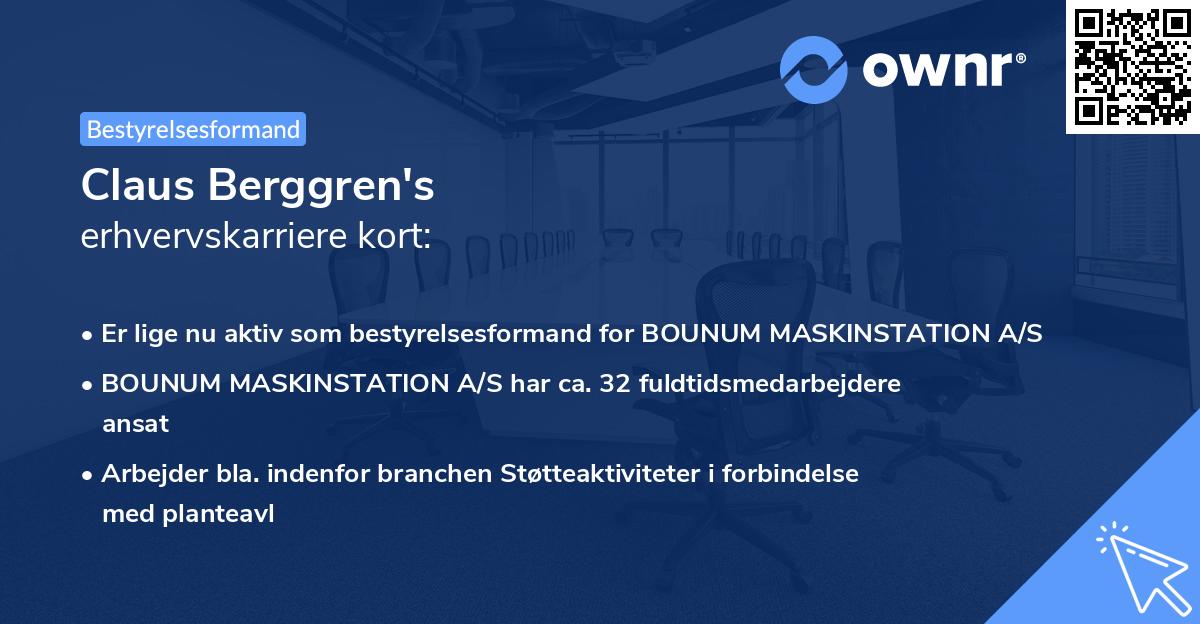 Claus Berggren's erhvervskarriere kort