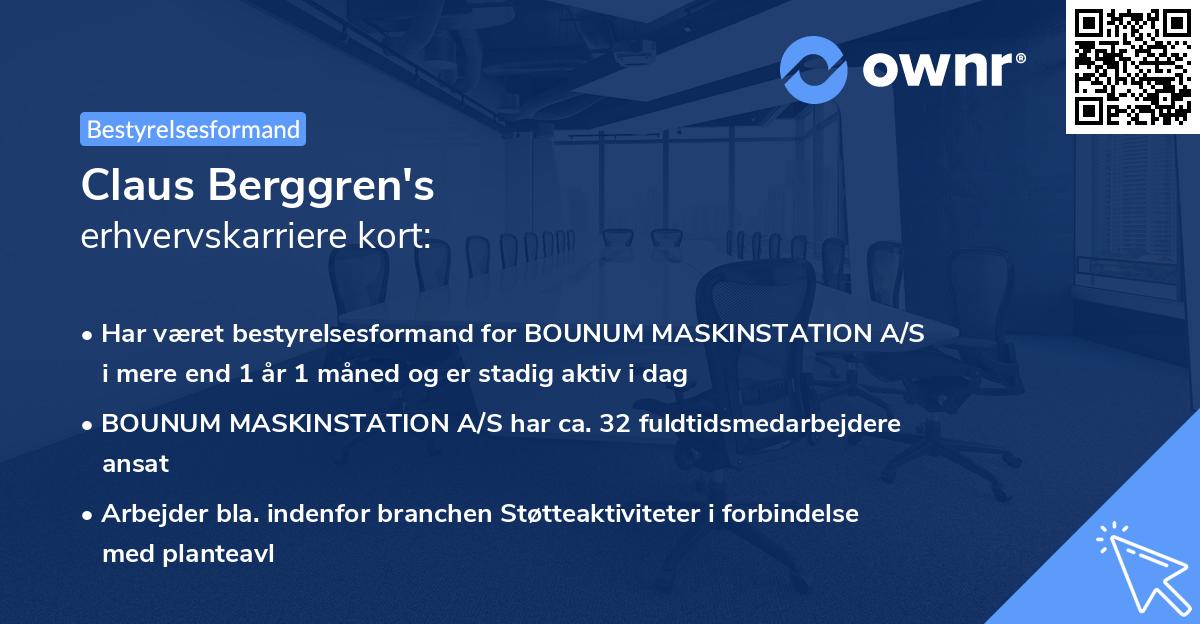 Claus Berggren's erhvervskarriere kort