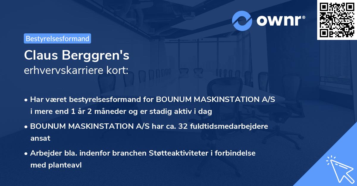 Claus Berggren's erhvervskarriere kort