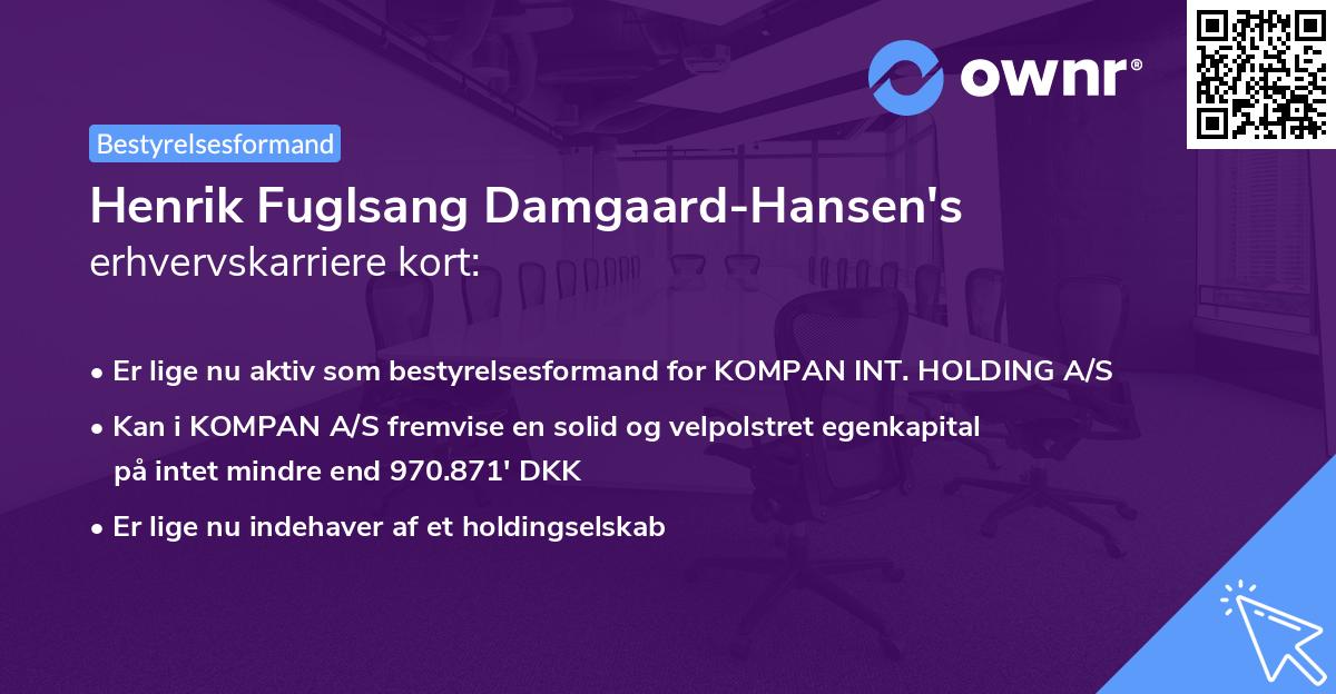 Henrik Fuglsang Damgaard-Hansen's erhvervskarriere kort