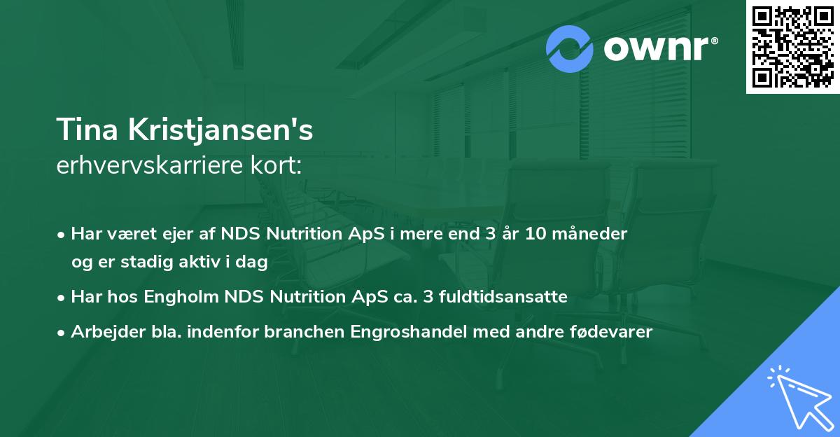 Tina Kristjansen's erhvervskarriere kort
