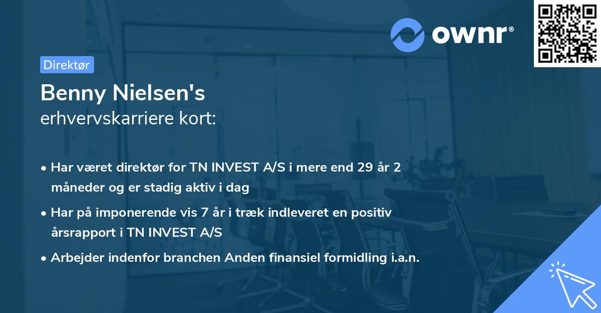 Benny Nielsen's erhvervskarriere kort