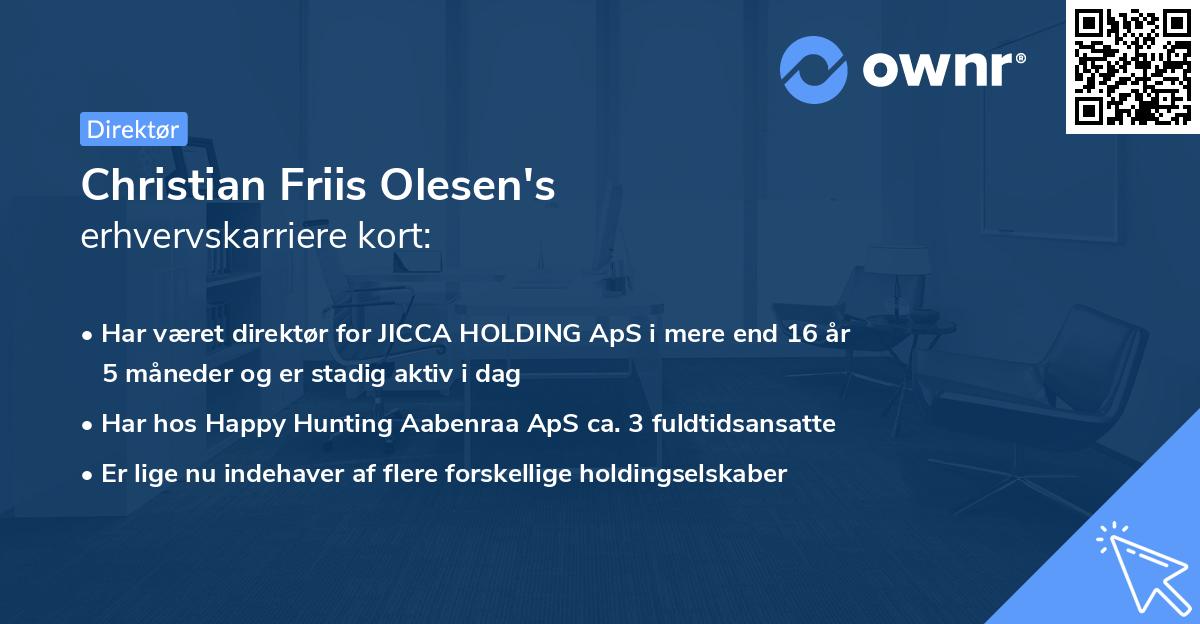 Christian Friis Olesen's erhvervskarriere kort