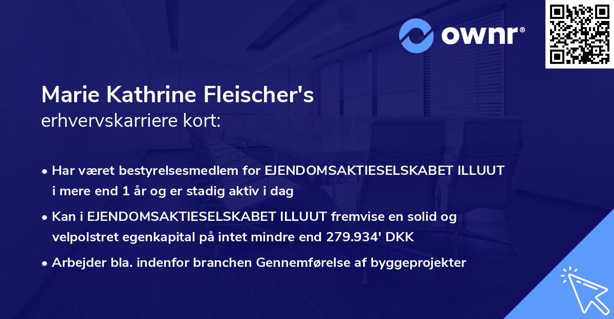 Marie Kathrine Fleischer's erhvervskarriere kort