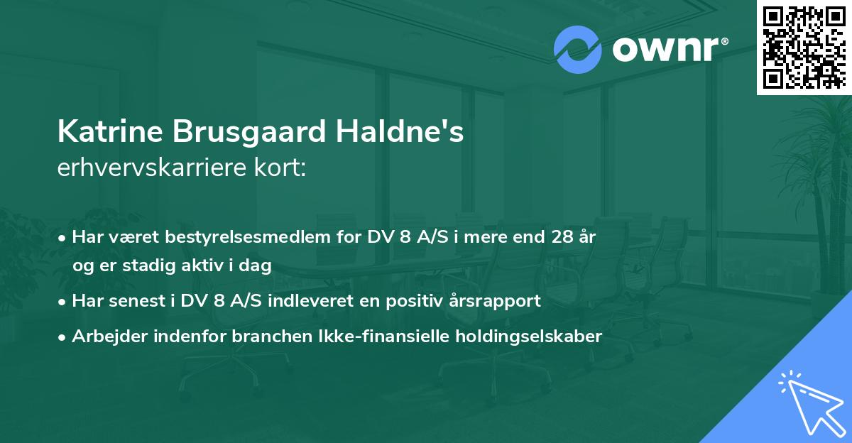 Katrine Brusgaard Haldne's erhvervskarriere kort