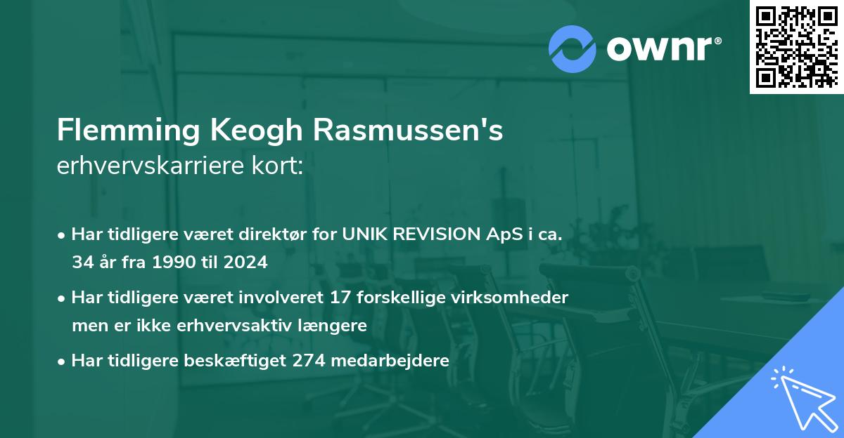Flemming Keogh Rasmussen's erhvervskarriere kort