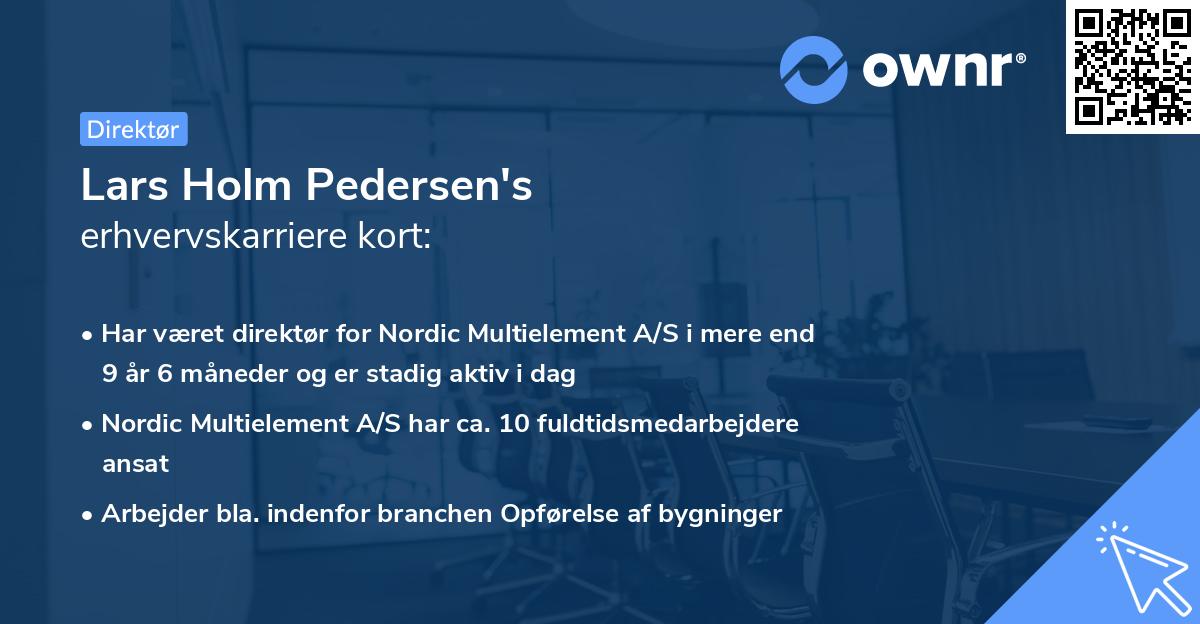 Lars Holm Pedersen's erhvervskarriere kort