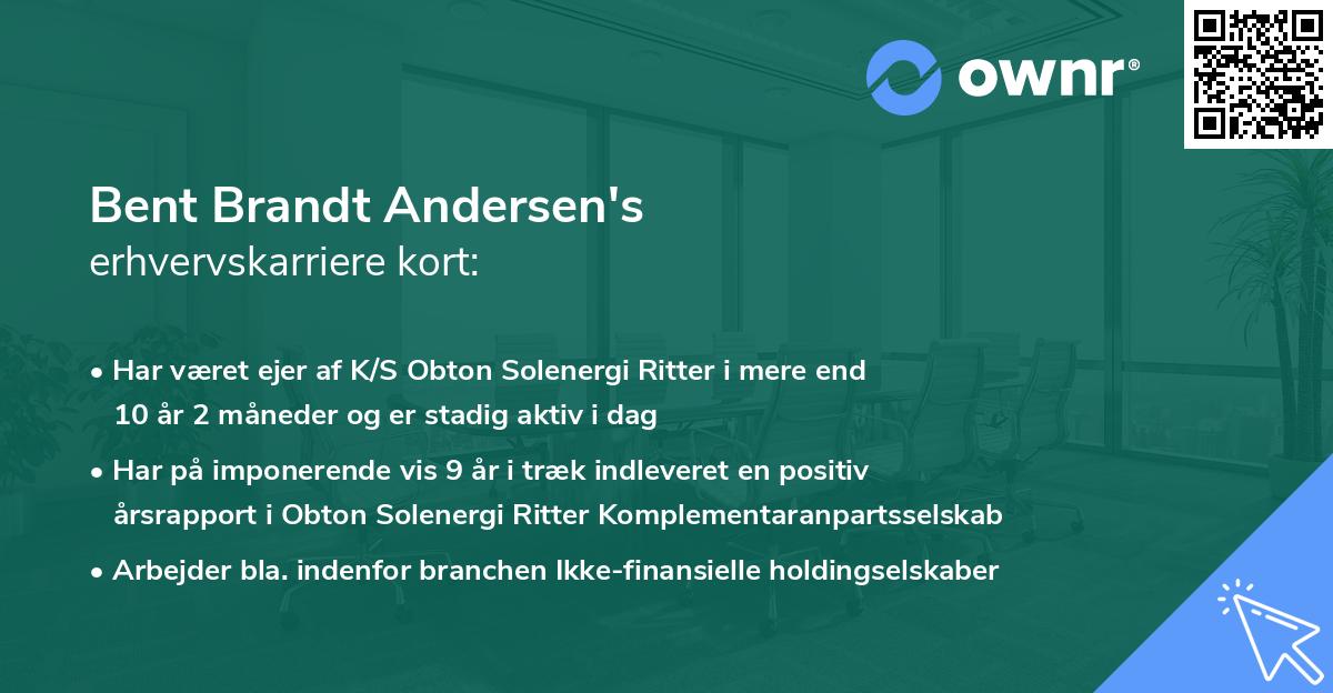 Bent Brandt Andersen's erhvervskarriere kort