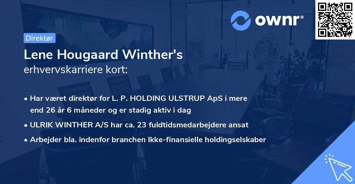Lene Hougaard Winther's erhvervskarriere kort