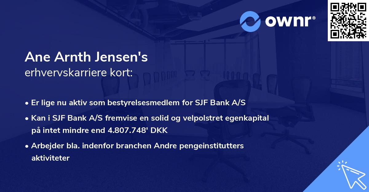 Ane Arnth Jensen's erhvervskarriere kort