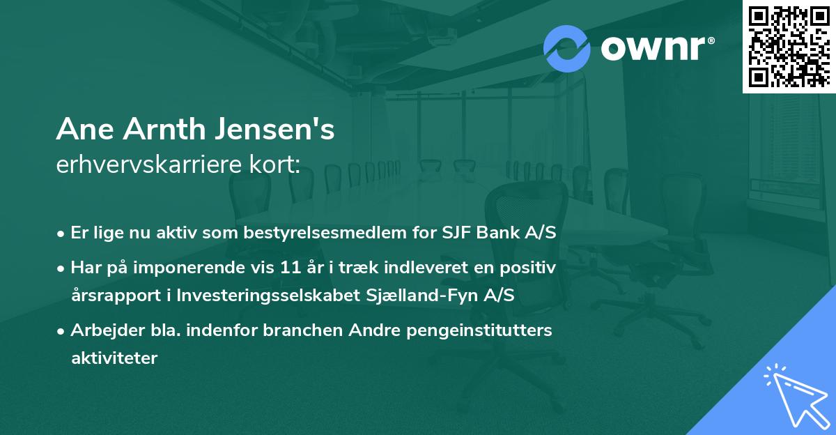 Ane Arnth Jensen's erhvervskarriere kort