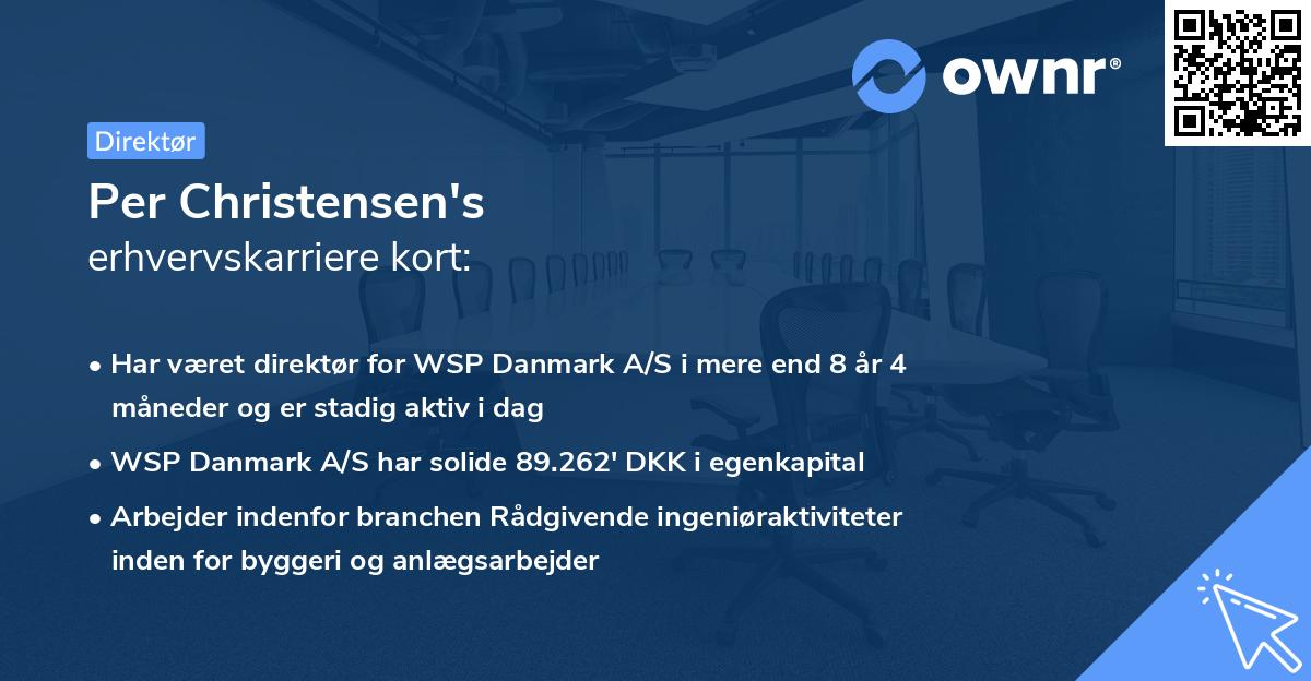 Per Christensen's erhvervskarriere kort