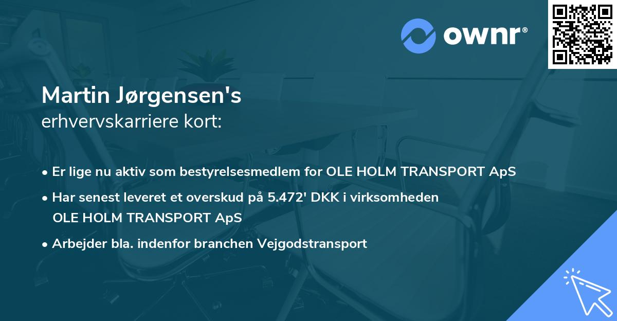 Martin Jørgensen's erhvervskarriere kort