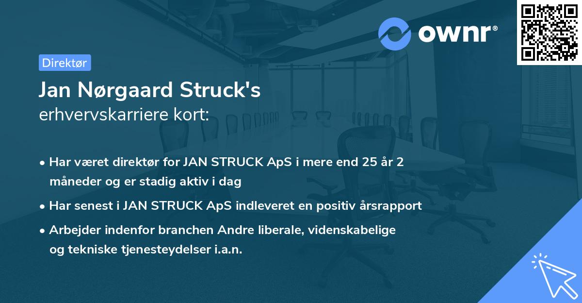 Jan Nørgaard Struck's erhvervskarriere kort