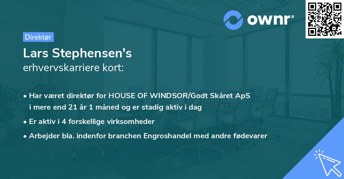 Lars Stephensen's erhvervskarriere kort