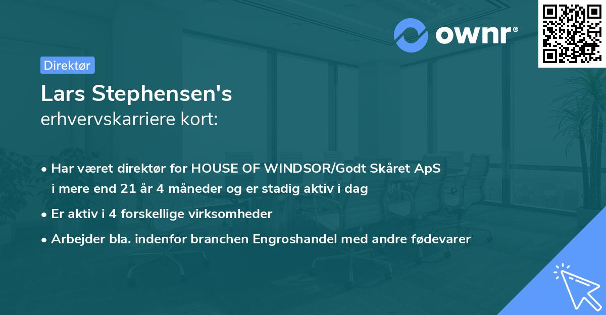 Lars Stephensen's erhvervskarriere kort