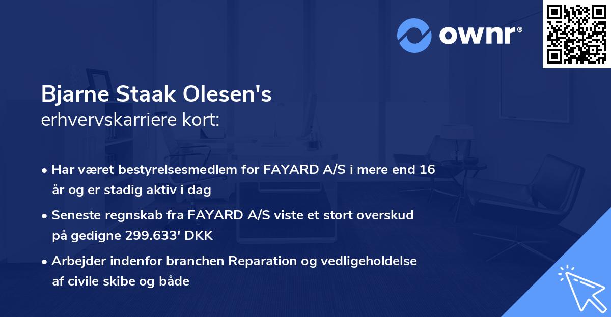 Bjarne Staak Olesen's erhvervskarriere kort