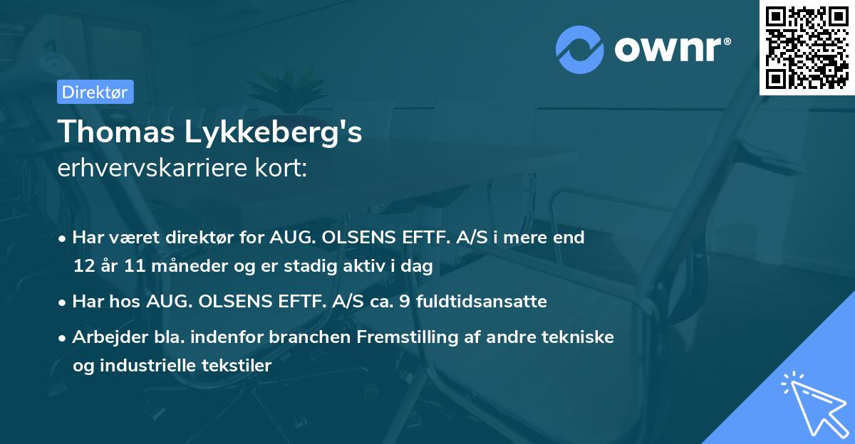 Thomas Lykkeberg's erhvervskarriere kort