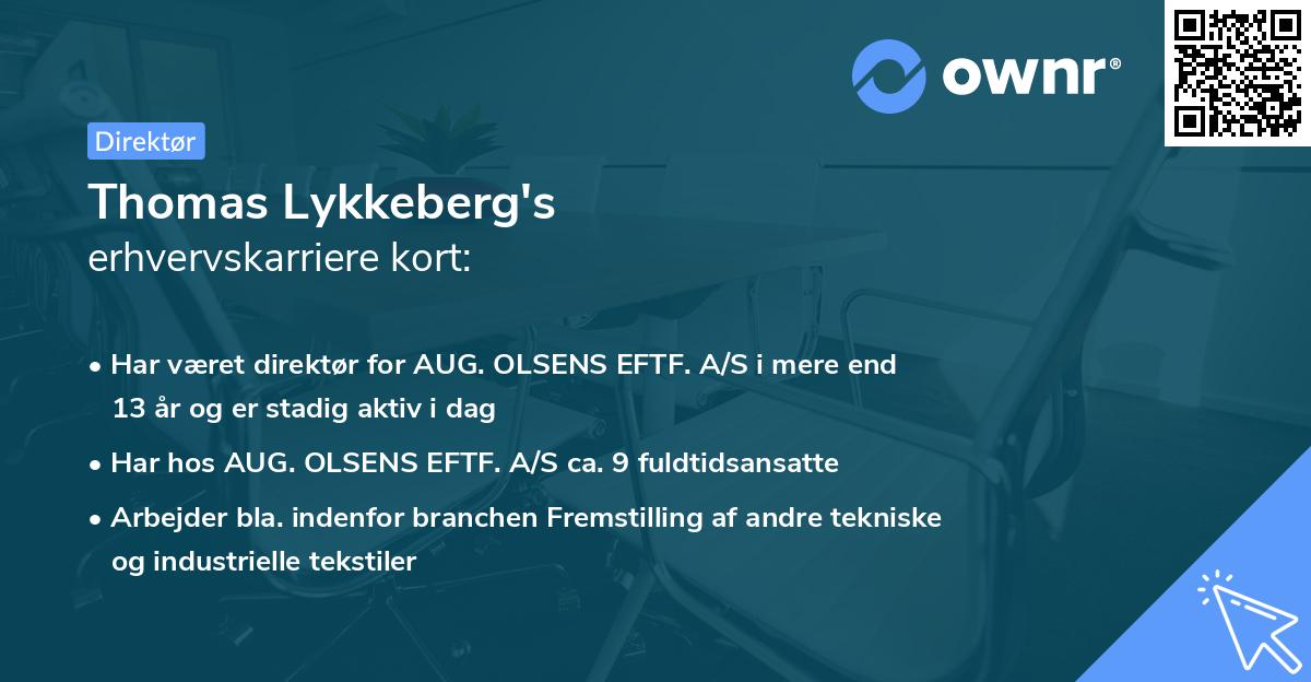 Thomas Lykkeberg's erhvervskarriere kort