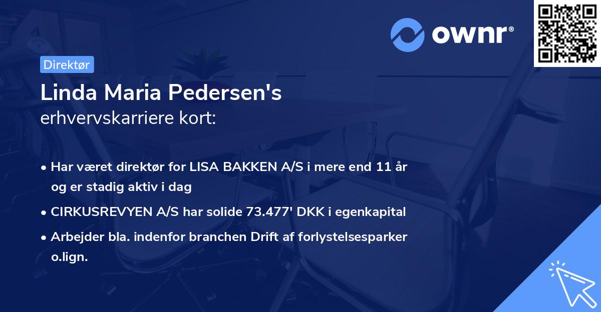 Linda Maria Pedersen's erhvervskarriere kort