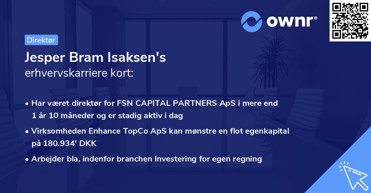 Jesper Bram Isaksen's erhvervskarriere kort