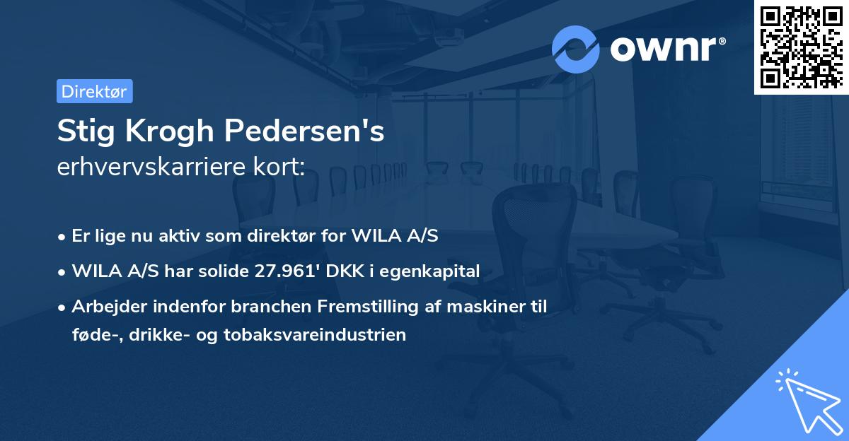 Stig Krogh Pedersen's erhvervskarriere kort