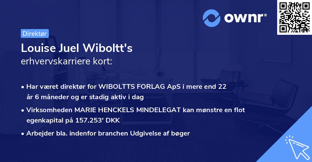 Louise Juel Wiboltt's erhvervskarriere kort