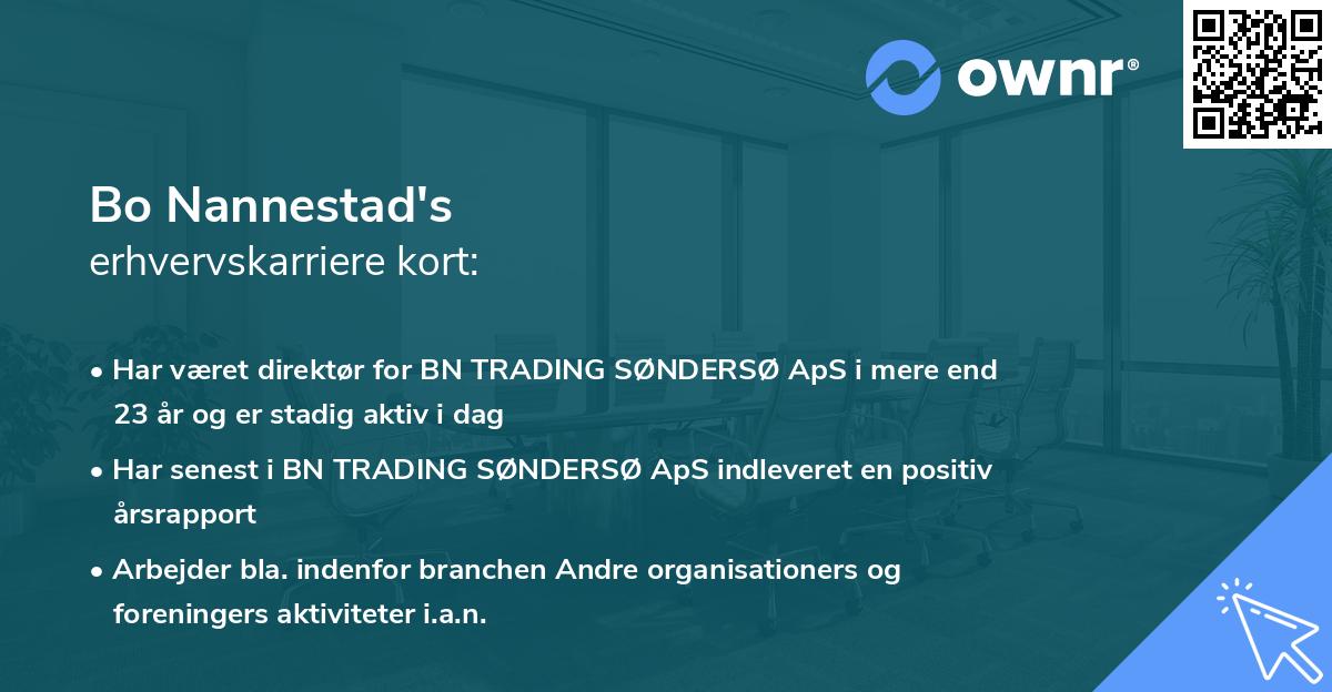 Bo Nannestad's erhvervskarriere kort