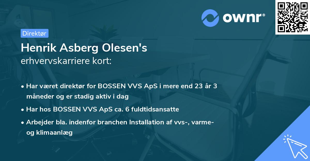 Henrik Asberg Olesen's erhvervskarriere kort