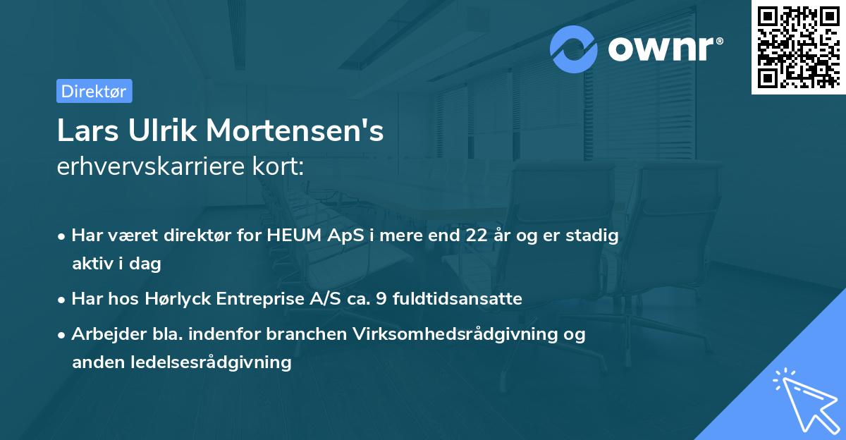 Lars Ulrik Mortensen's erhvervskarriere kort