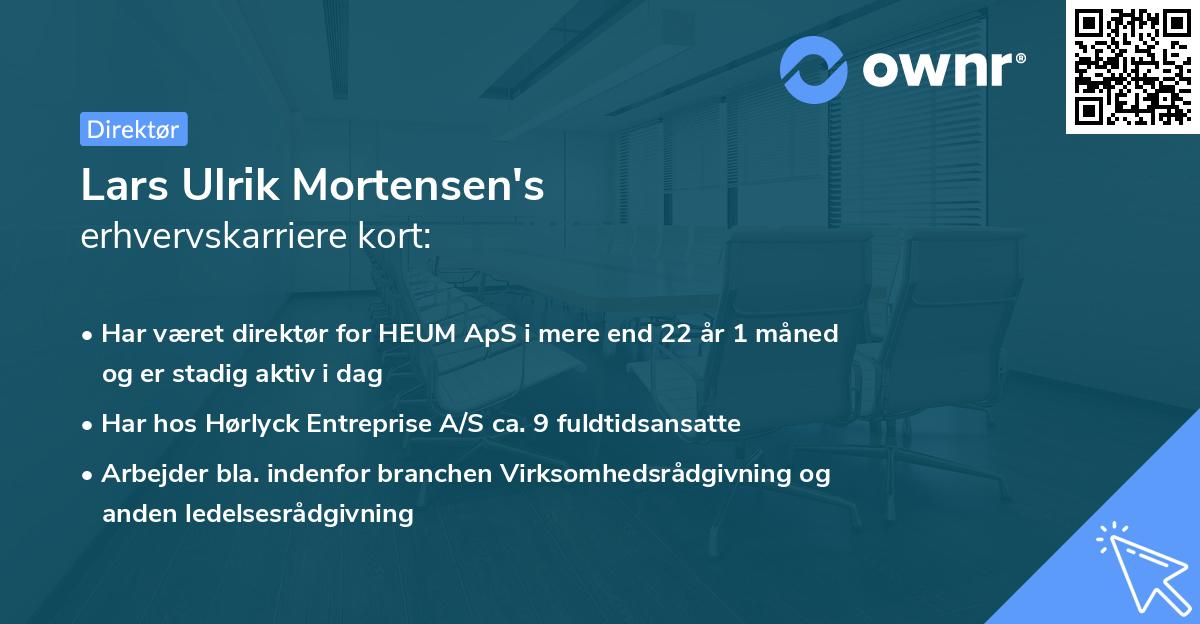 Lars Ulrik Mortensen's erhvervskarriere kort
