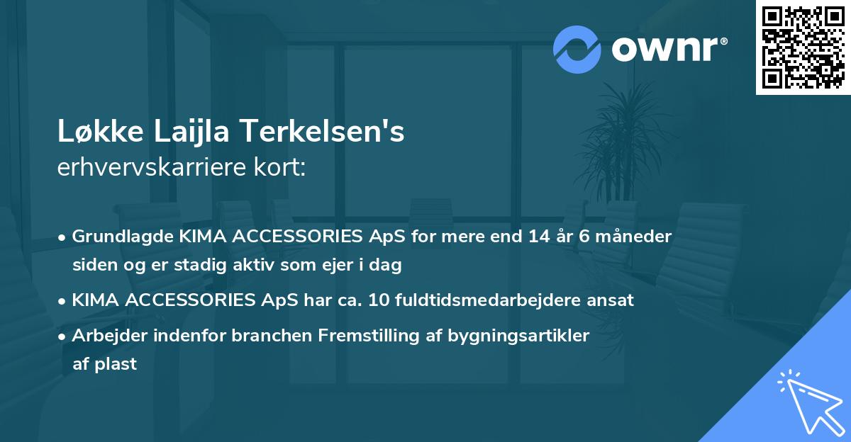 Løkke Laijla Terkelsen's erhvervskarriere kort