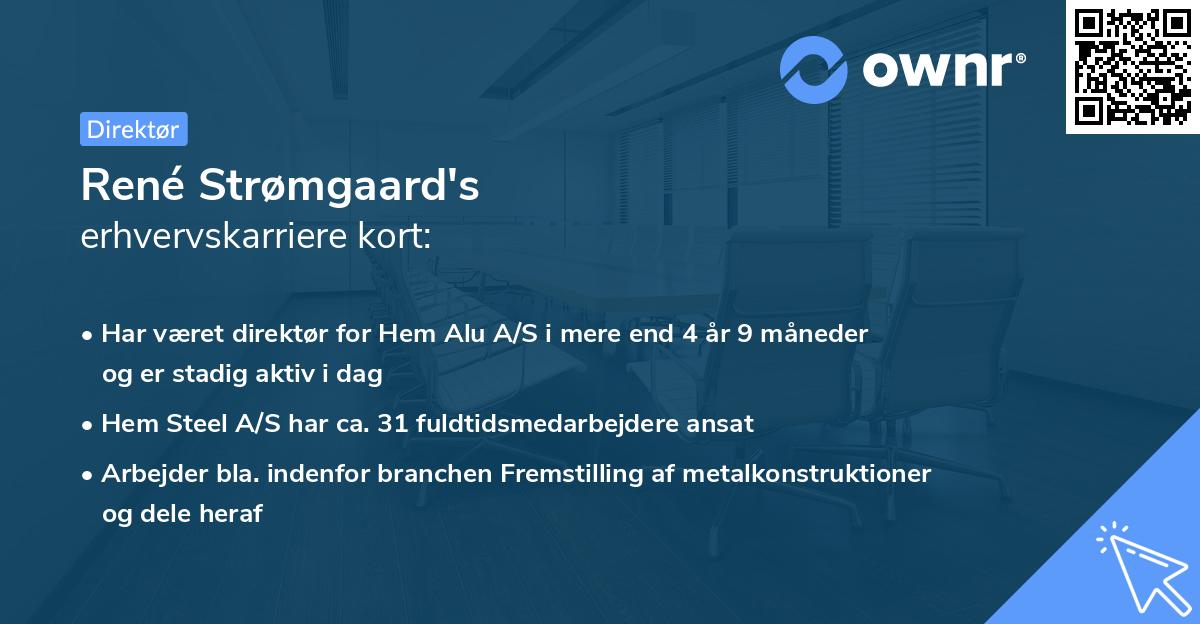 René Strømgaard's erhvervskarriere kort