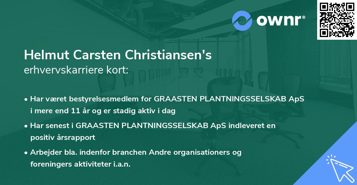 Helmut Carsten Christiansen's erhvervskarriere kort