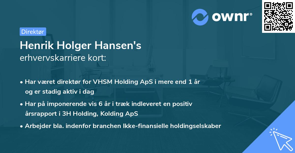 Henrik Holger Hansen's erhvervskarriere kort