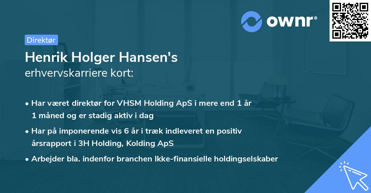 Henrik Holger Hansen's erhvervskarriere kort