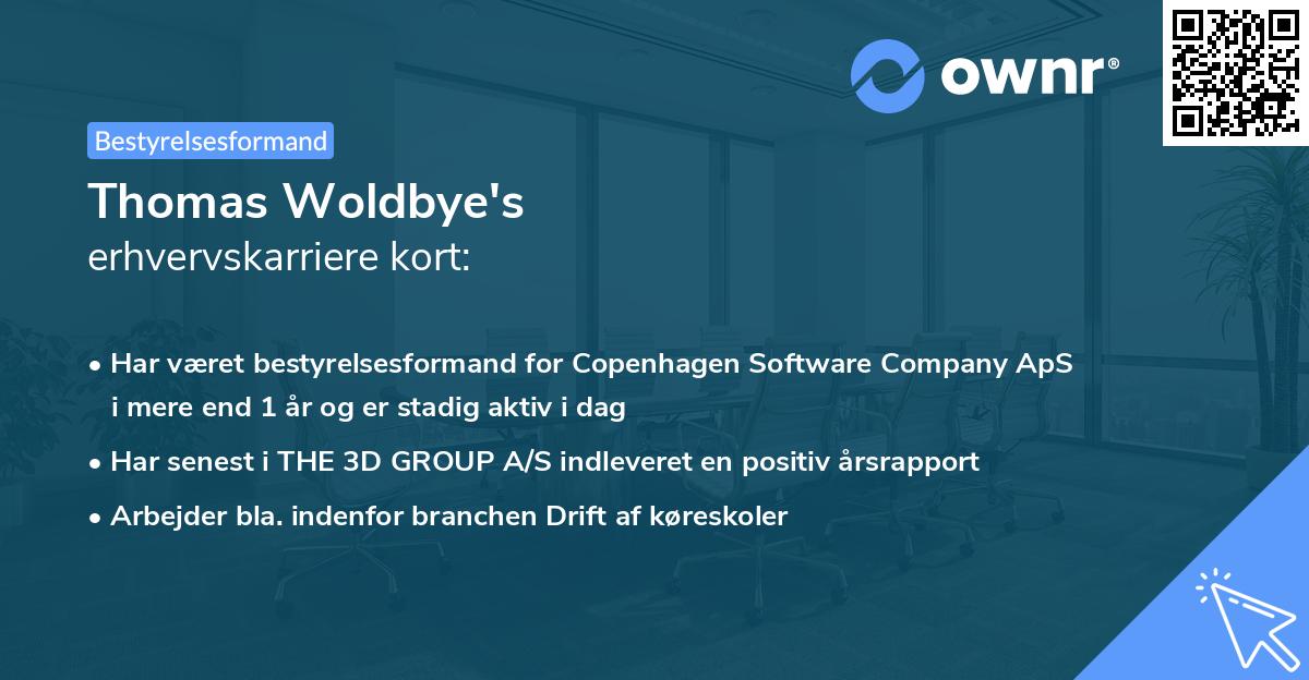 Thomas Woldbye's erhvervskarriere kort