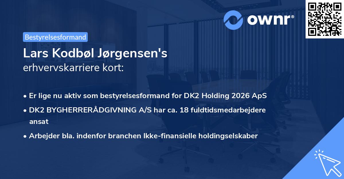 Lars Kodbøl Jørgensen's erhvervskarriere kort