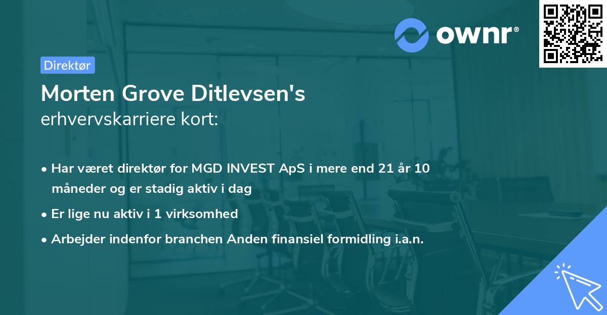 Morten Grove Ditlevsen's erhvervskarriere kort