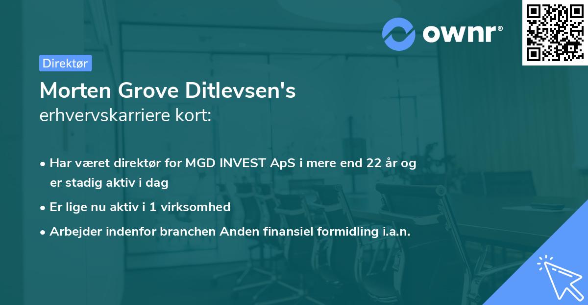 Morten Grove Ditlevsen's erhvervskarriere kort