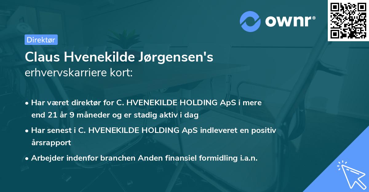 Claus Hvenekilde Jørgensen's erhvervskarriere kort
