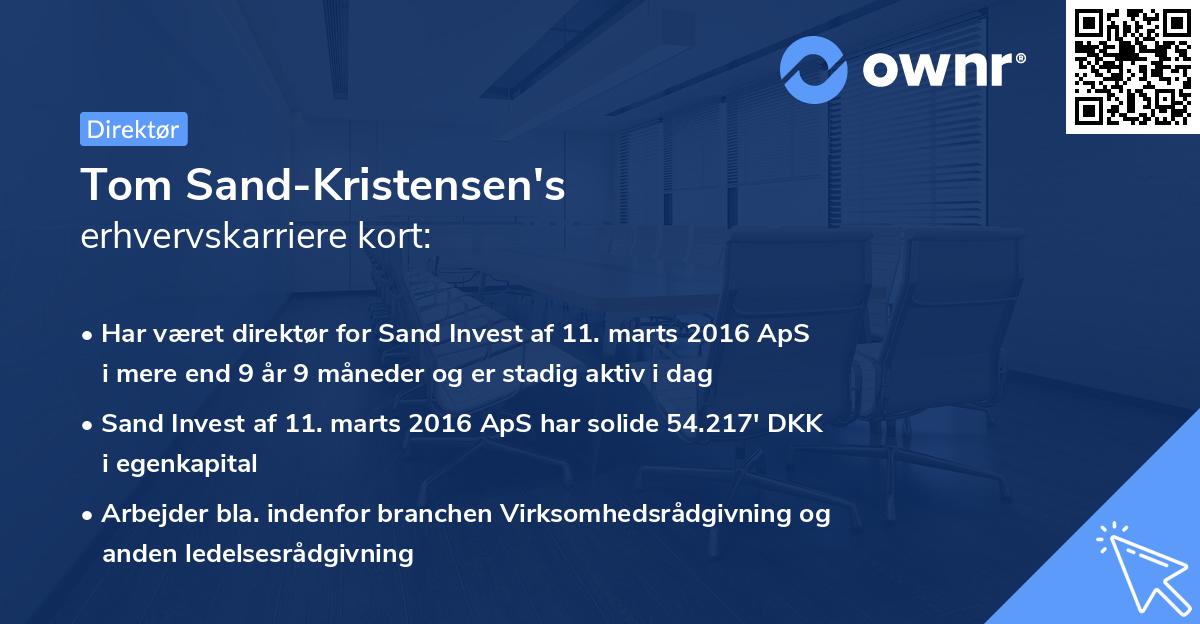 Tom Sand-Kristensen's erhvervskarriere kort