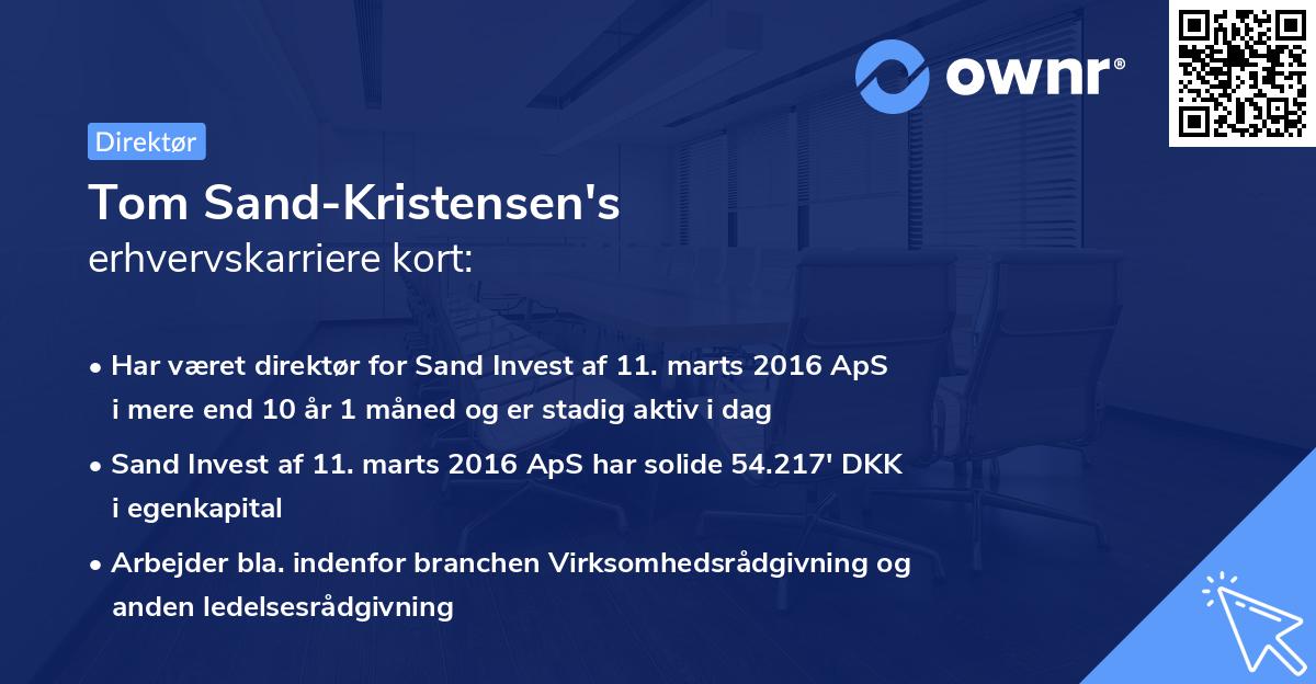 Tom Sand-Kristensen's erhvervskarriere kort